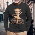 Ballerina Cappuccina Brainrot 長袖Tシャツ 高齢者への贈り物