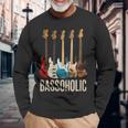 Bassoholic ベースギタープレーヤーのベーシストのコレクターのためのギフトbass 長袖Tシャツ 高齢者への贈り物