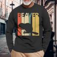 Beaver ビーバー 動物 長袖Tシャツ 高齢者への贈り物