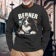 Berner And Chill バーニーズマウンテンドッグ 面白いグラフィックtシャツ 長袖Tシャツ 高齢者への贈り物