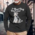 Best Dog Dad Ever ワイヤーフォックステリア 長袖Tシャツ 高齢者への贈り物