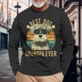 Best Dog Grandpa Ever ミニチュア シュナウザー 父の日 長袖Tシャツ 高齢者への贈り物