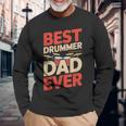 Best Drummer Dad Ever For ギフト アイデア ドラム ファニー パパ 長袖Tシャツ 高齢者への贈り物