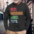 Best Husbandince 2023 2Nd Anniversary Husband 長袖Tシャツ 高齢者への贈り物
