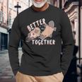 Better Together バレンタインデー カモノハシ カップル ラブ ハッピー 長袖Tシャツ 高齢者への贈り物