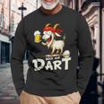 Bock Auf Dart ヤギとビールジョッキ 面白いダーツプレーヤー 長袖Tシャツ 高齢者への贈り物