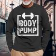 Body Pump Fitness Motivation ボディビルディングジムシャツ 長袖Tシャツ 高齢者への贈り物