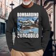 Bombardino Crocodilo イタリアンブレインロットミーム 長袖Tシャツ 高齢者への贈り物