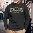 Books Of The Bible Exodus 旧約聖書 五芒星 長袖Tシャツ 高齢者への贈り物