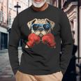 Boxeo Bulldog Amante Dueño Kickboxing Divertido Boxer Perro Camiseta de manga larga Regalos para ancianos