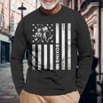 Boxerintage Boxing American Flag Boxing Distressed 長袖Tシャツ 高齢者への贈り物