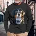 Boyero De Berna Con Gafas Deol Perro Dulce Camiseta de manga larga Regalos para ancianos