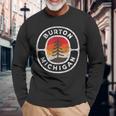 Burton Michigan ビンテージ レトロ グラフィック 長袖Tシャツ 高齢者への贈り物