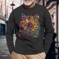 Colorful Tiger Tigers Fashion Graphic 長袖Tシャツ 高齢者への贈り物
