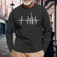 Contrabajo Heartbeat Doble Contrabajo Amante De Contrabajo Camiseta de manga larga Regalos para ancianos