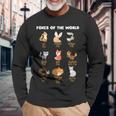 Cool Foxes Of The Worldかわいいキツネ動物愛好家ギフト 長袖Tシャツ 高齢者への贈り物