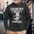 Country Music And Bonfire ウエスタンカントリーラインダンスブーツ 長袖Tシャツ 高齢者への贈り物