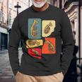 Creative Tenor Horn ビンテージ レトロ アートワーク テナーホルン奏者 長袖Tシャツ 高齢者への贈り物