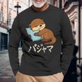Cute Kawaii Otter Pajama かわいいカワウソのパジャマ 長袖Tシャツ 高齢者への贈り物