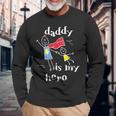 Daddy Is My Herouper Dad 手描き 長袖Tシャツ 高齢者への贈り物