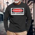 Danger Man Cooking Bbqign 長袖Tシャツ 高齢者への贈り物