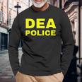 Dea Police Drug Enforcement Administration フロントとバック 長袖Tシャツ 高齢者への贈り物
