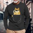 Doge コインロゴシャツ フェイクポケットシャツ Dogecoin To The Moon 長袖Tシャツ 高齢者への贈り物