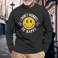 Don't Worry We Be Happymile Face レトロ グルービー 70年代 長袖Tシャツ 高齢者への贈り物