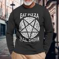 Eat Pizza Hailatan オカルト 反キリスト 悪魔的なサタニズム 長袖Tシャツ 高齢者への贈り物