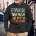 Edwin The Man The Myth The Legend シャツ ファーストネーム Edwin 長袖Tシャツ 高齢者への贈り物
