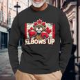 Elbows Up Canada カナダのカウンター関税 ビーバーボクシング 長袖Tシャツ 高齢者への贈り物