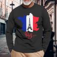 Enjoy Travel Paris France Flag & Eiffel Tower Graphic 長袖Tシャツ 高齢者への贈り物