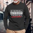 Eternal Advisory Warning Jesus Lives Cool Christmas 長袖Tシャツ 高齢者への贈り物