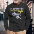 F-4 ファントム アクション中 海軍航空 最高 長袖Tシャツ 高齢者への贈り物