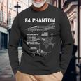 F-4 ファントム 戦闘機 ジェット仕様 軍用飛行機 F4 ファントム 長袖Tシャツ 高齢者への贈り物