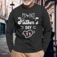 My First Father's Day First Time Daddy New Dad Matching Long Sleeve T-Shirt Gifts for Old Men
