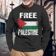 Free Palestine Free Gaza パレスチナの旗無料パレスチナ 長袖Tシャツ 高齢者への贈り物