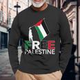 Free Palestine パレスチナ国旗 フリーガザtシャツ 長袖Tシャツ 高齢者への贈り物
