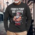 Frohen Pump Ihr Lappen 筋肉質サンタジム 長袖Tシャツ 高齢者への贈り物