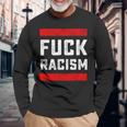 Fuck Racism 反人種差別者 長袖Tシャツ 高齢者への贈り物