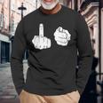 Fuck You シャツ 中指ポインティング Fuk You FUck You 長袖Tシャツ 高齢者への贈り物