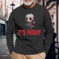 Friday 13Th ファニーハロウィンホラー 長袖Tシャツ 高齢者への贈り物
