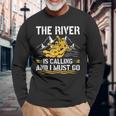 The River Is Calling Water Rafting 川 ラフティング 長袖Tシャツ 高齢者への贈り物