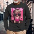 Trump 2024 メガネ&バブルガム ピンク 長袖Tシャツ 高齢者への贈り物