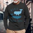 Whale Pun クジラ Hello There Hello Dort ファニークジラ 長袖Tシャツ 高齢者への贈り物