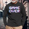 Game Over 8Bit ゲームオーバー 8ビットピクセル レトロヴィンテージビデオゲームグラフィック ゲーマー 長袖Tシャツ 高齢者への贈り物