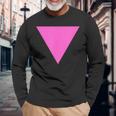 Gay Pride Upside Down Pink Triangle 長袖Tシャツ 高齢者への贈り物