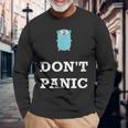 Golang Gopher プログラミング ユーモア Don't Panic Coding Developer 長袖Tシャツ 高齢者への贈り物