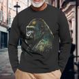 Gorilla モンキーアート 動物 長袖Tシャツ 高齢者への贈り物