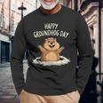 Happy Groundhog Day 2025 メンズ レディース キッズ 長袖Tシャツ 高齢者への贈り物